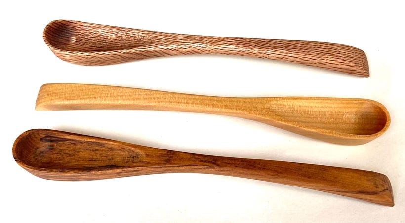 Small Spoons made from Rimu, Kauri, Rewarewa